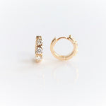14K Huggie 0.4 ct. Diamond Hinged Hoop Earrings - Emi Conner Jewelry 