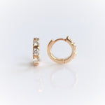 14K Huggie 0.4 ct. Diamond Hinged Hoop Earrings - Emi Conner Jewelry 