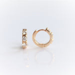 14K Huggie 0.4 ct. Diamond Hinged Hoop Earrings - Emi Conner Jewelry 