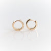 14K Huggie 0.4 ct. Diamond Hinged Hoop Earrings - Emi Conner Jewelry 