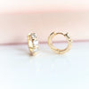 14K Huggie 0.4 ct. Diamond Hinged Hoop Earrings - Emi Conner Jewelry 