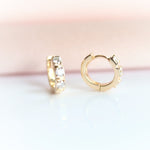 14K Huggie 0.4 ct. Diamond Hinged Hoop Earrings - Emi Conner Jewelry 