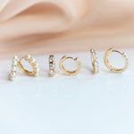 14K Huggie 0.4 ct. Diamond Hinged Hoop Earrings - Emi Conner Jewelry 