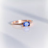 EVA | 14K 0.4 ct. Emerald Cut Lab Created Blue East West Solitaire Ring - Emi Conner Jewelry 