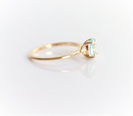 ALVA | 14K 0.7 ct Oval Aquamarine Dainty Solitaire Ring - Emi Conner Jewelry 