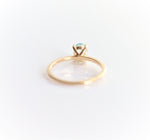ALVA | 14K 0.7 ct Oval Aquamarine Dainty Solitaire Ring - Emi Conner Jewelry 