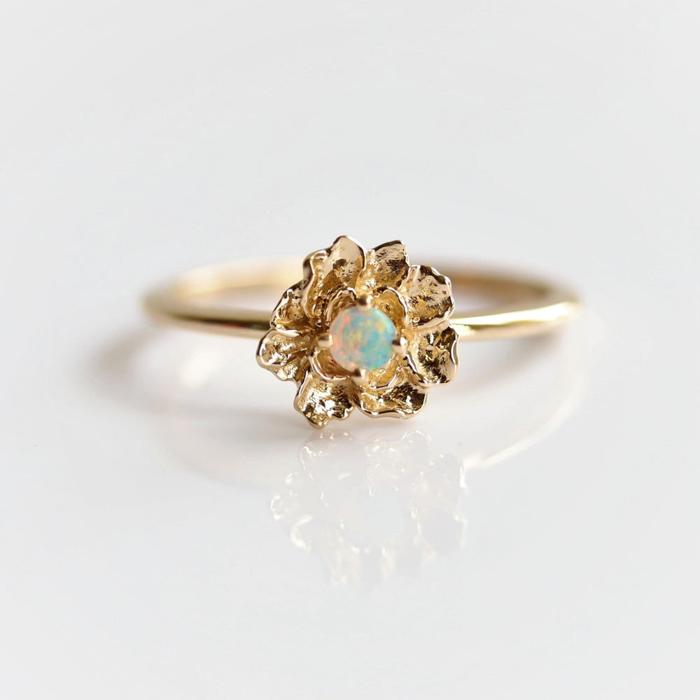 Peony No.2 | Australian Opal Peony Stacking Ring