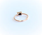 EVA | 14K 0.4 ct. Emerald Cut Black Onyx East West Solitaire Ring - Emi Conner Jewelry 