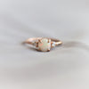 EVA | 14K Side Stone Round Australian Opal & Diamond Ring - Emi Conner Jewelry 