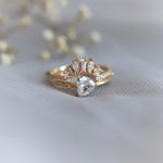 Acacia | 6 mm Trillion Cut Moissanite Twig Engagement Ring - Emi Conner Jewelry 