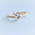 Acacia | 6 mm Trillion Cut Moissanite Twig Engagement Ring - Emi Conner Jewelry 