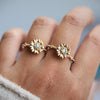 Sunflower | 14K Sunflower Pearl Stacking Ring