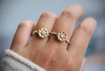 Sunflower | 14K Sunflower Pearl Stacking Ring