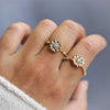 Sunflower | 14K Sunflower Pearl Stacking Ring