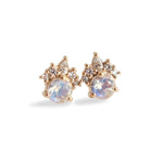 Olivia | 14K Rainbow Moonstone & Diamond Earrings