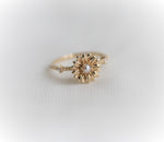 Sunflower | 14K Sunflower Pearl Stacking Ring