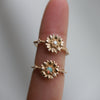 Sunflower | 14K Sunflower Pearl Stacking Ring