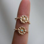 Sunflower | 14K Sunflower Pearl Stacking Ring