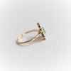 Layla | 14K Trillion Natural Zambian Emerald & Diamond Petite Cocktail Ring - Emi Conner Jewelry 