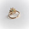 Layla | 14K Trillion Natural Zambian Emerald & Diamond Petite Cocktail Ring - Emi Conner Jewelry 