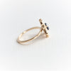 Layla | 14K Trillion Lab Created Blue Sapphire & Diamond Petite Cocktail Ring - Emi Conner Jewelry 