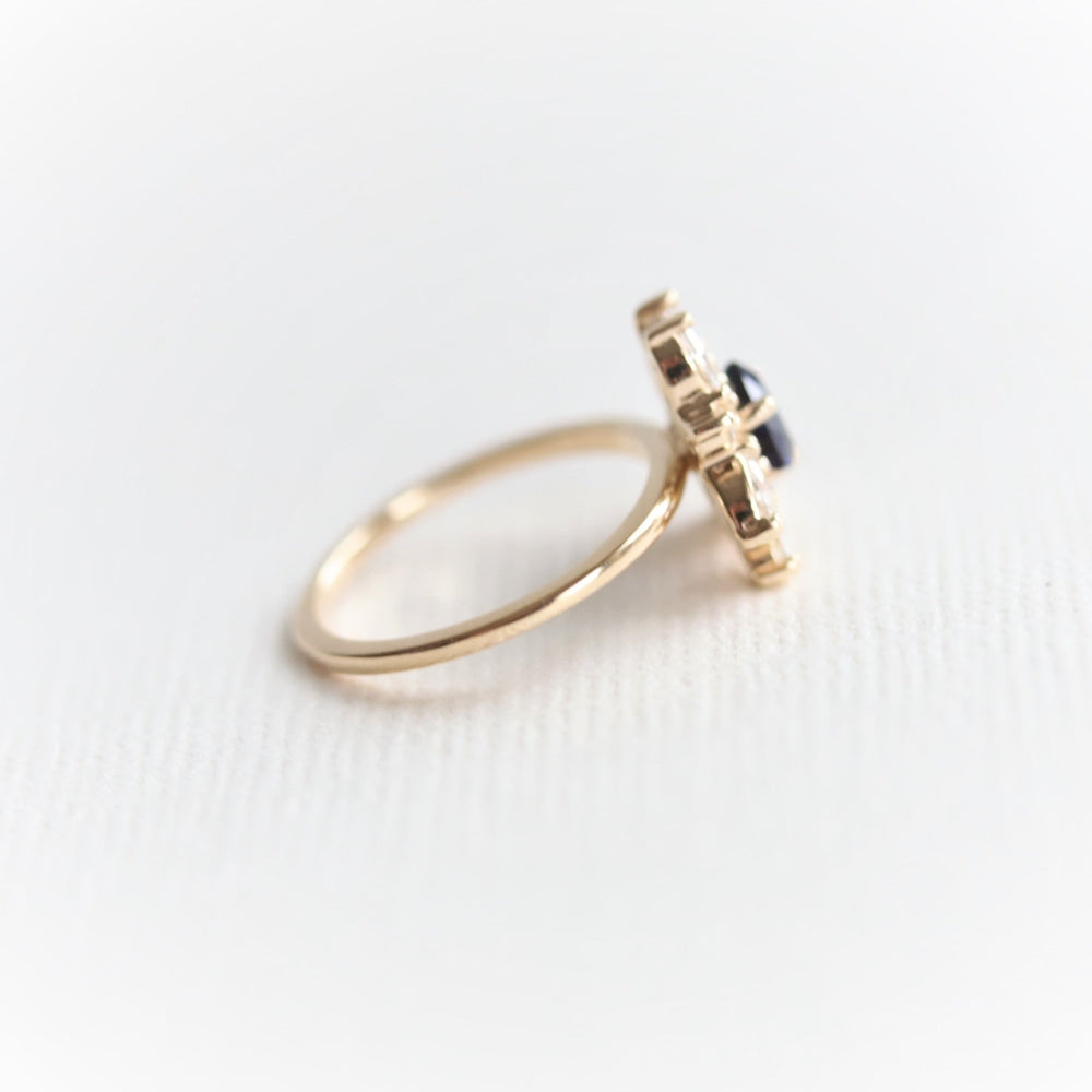 Layla | Tanzanite Trillion Halo Ring