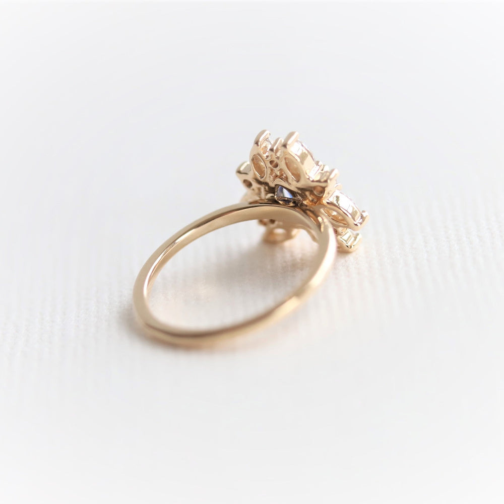 Layla | Tanzanite Trillion Halo Ring