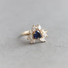 Layla | 14K Trillion Lab Created Blue Sapphire & Diamond Petite Cocktail Ring - Emi Conner Jewelry 