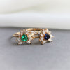 Layla | 14K Trillion Lab Created Blue Sapphire & Diamond Petite Cocktail Ring - Emi Conner Jewelry 