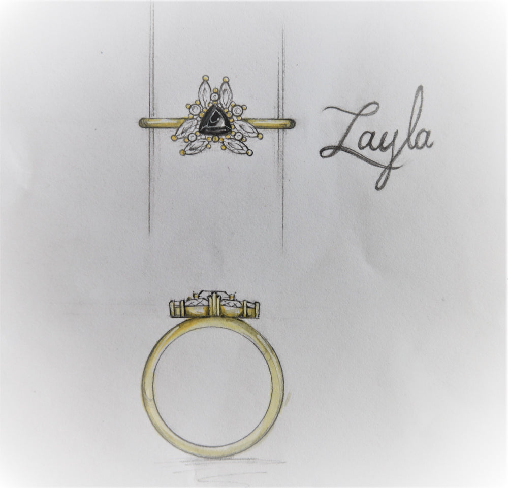 Layla | Tanzanite Trillion Halo Ring