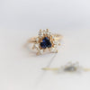 Layla | 14K Trillion Lab Created Blue Sapphire & Diamond Petite Cocktail Ring - Emi Conner Jewelry 