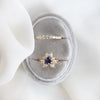 Layla | 14K Trillion Lab Created Blue Sapphire & Diamond Petite Cocktail Ring - Emi Conner Jewelry 
