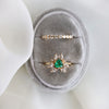 Layla | 14K Trillion Natural Zambian Emerald & Diamond Petite Cocktail Ring - Emi Conner Jewelry 