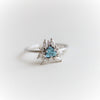 Layla | 14K Trillion Aquamarine & Diamond Petite Cocktail Ring - Emi Conner Jewelry 