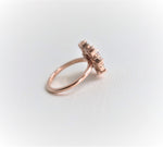 Jasmine No.1 | 14K Morganite & Diamond Fancy Halo Ring - Emi Conner Jewelry 