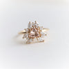 Layla | 14K Trillion Morganite & Diamond Petite Cocktail Ring - Emi Conner Jewelry 