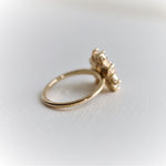 Layla | 14K Trillion Lab Created Blue Sapphire & Diamond Petite Cocktail Ring - Emi Conner Jewelry 