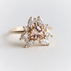 Layla | 14K Trillion Morganite & Diamond Petite Cocktail Ring - Emi Conner Jewelry 