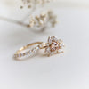 Layla | 14K Trillion Morganite & Diamond Petite Cocktail Ring - Emi Conner Jewelry 