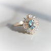 Victoria | 14K Aquamarine & CZ Fancy Halo Ring - Emi Conner Jewelry 