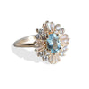 Victoria | 14K Aquamarine & CZ Fancy Halo Ring - Emi Conner Jewelry 