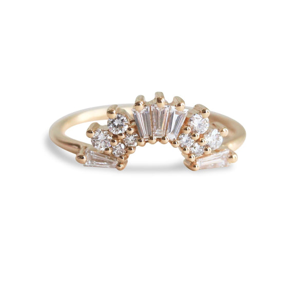 Victoria Crown No.1 | 14K & Lab Grown Diamond Contour Band - Emi Conner Jewelry 