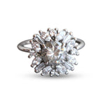 Andelina | 14K Gray Moissanite & Diamond Fancy Halo Ring - Emi Conner Jewelry 