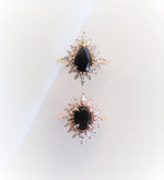 Lana | Oval Black Onyx Halo Ring