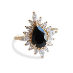 Lana | Pear Black Onyx Halo Ring