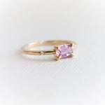 Stella | 14K Emerald Cut Pink Sapphire Hidden Star Ring - Emi Conner Jewelry 