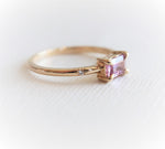 Stella | 14K Emerald Cut Pink Sapphire Hidden Star Ring - Emi Conner Jewelry 