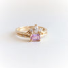 Stella | 14K Emerald Cut Pink Sapphire Hidden Star Ring - Emi Conner Jewelry 