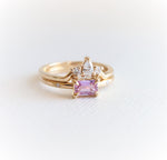 Stella | 14K Emerald Cut Pink Sapphire Hidden Star Ring - Emi Conner Jewelry 