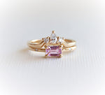 Stella | 14K Emerald Cut Pink Sapphire Hidden Star Ring - Emi Conner Jewelry 